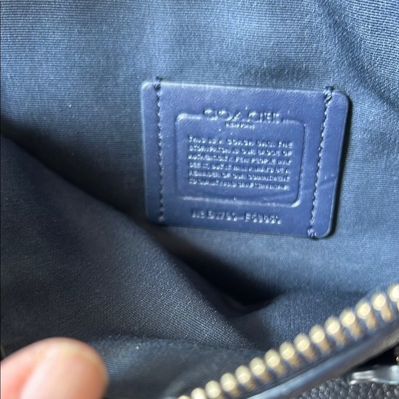 Coach Navy Pebbled Leather Crossbody - Picture 6 of 11